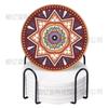 Posavasos redondo con patrón de mandala transfronterizo, juego de 8 piezas con soporte para doble cara, fábrica de primera generación de cabello