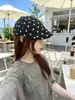 Sombrero de Sol de Moda de Lunares de Alta Calidad, Estilo Casual Dulce-Cool, Plegable, Adecuado para Todas las Estaciones, Gorra Adelantada para Adelgazar el Rostro