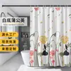 Cortina de chuveiro peva com dente-de-leão de fundo branco atacado hotel casa divisória de banheiro com gancho tecido de cortina de chuveiro à prova d'água espessado