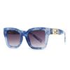 919 Gafas de sol modernas europeas y americanas de una sola pieza con parte superior plana, estilo retro, de moda, INS Wind Singer Star con gafas de sol de color para mujer