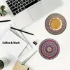 Elegante Set de 8 Piezas de Madera con Encantadores Posavasos Artísticos de Estilo Étnico, Resistentes al Calor y Antideslizantes, Adecuados para Posavasos de Mandala