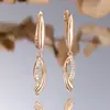 Brincos de Joia Rongxing Estilo Corte Retrô Europeu e Americano Cobre Microincrustado Brilhante Zircônio Design Fábrica Atacado
