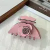 Ácido Acético Color Flor Rosa Pinza de Agarre Nuevo Sentido Avanzado Etiqueta Dorada Letra Pinza de Tiburón Parte Trasera Pinza para Recoger Cabello Alto
