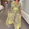 Novo Vestido Estampado de Moda da Amazon Vestido Europeu e Americano com Decote V Roupas Femininas Transfronteiriças Comércio Exterior Vestido Longo de Primavera e Verão