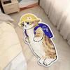 Alfombrillas de Felpa de Cristal con Estampado de Gato de Dibujos Animados Transfronterizas para Suelo Sala de Estar Cómoda Dormitorio Mesita de Noche Habitación Infantil