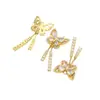 Colgante de Flor de Mariposa de Circonita de Alta Retención de Color Chapado en Cobre Pulsera Collar Accesorios Piezas de Joyería DIY D175