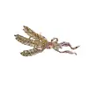 Broche de Letra Diamante Chapado en Oro Real Lujo Ligero Francés Alto Sentido Corsage Pecho a Presión Moda Antigua Media Joyería al por Mayor Mujeres