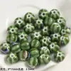Cuentas Sueltas Cerámicas Verdes Frescas de Forma Irregular con Agujero Pasante, Materiales para Pulseras y Collares de Cuentas Hechos a Mano para DIY, Accesorios de Joyería