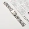 Accesorios para Relojes Correa de Acero Inoxidable Wuniu para Reloj 20 22mm Hebilla de Seguridad de Tres Eslabones para Buceo Pulsera de Acero Inoxidable