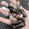 Cuentas Dzi de Ágata, Cuentas Sueltas de Jade Passepartout, Calcedonia Marrón, Accesorios de Joyería de Cera de Abeja, Cuentas Hechas a Mano