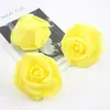 Venta al por mayor de flores de rosa de espuma de simulación de 6 cm, cabeza de flor DIY para boda, novia, con flores, flores de boda, caja de dulces, accesorios