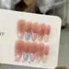 Uñas Postizas para Otoño: Estilo Sencillo y Elegante para el Día a Día, Manicura Hecha a Mano Inspirada en la Dopamina, Acabado Ojo de Gato, Uñas Portátiles Hechas a Mano Desmontables