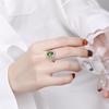 Nueva corona de lujo incrustada con gema verde de circonio anillo de diamante de moda europea y americana para mujer se refiere a superventas transfronterizos tiembla en vivo con mercancía