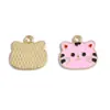 Accesorios para Joyería DIY Transfronterizos al por Mayor Colgante de Cabeza de Gato Perro de Dibujos Animados Gota de Aceite Collar Pulsera Hechos a Mano Colgante de Aleación