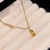 Buena Suerte y Riqueza Hielo Triturado Ladrillo de Oro Pequeño Collar Celebridad de Internet Lujo Accesible Elegante Gama Alta Reversible Barra de Oro Pequeña