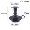 Suporte de vela de metal preto personalizado da fábrica de origem, suporte de vela criativo de camada dupla com anéis, ornamento decorativo de suporte de vela para casa