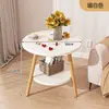 Mesa Auxiliar de Sofá, Mesa Auxiliar para Sala de Estar, Mesa de Té para el Hogar, Estante de Almacenamiento, Mesa de Café para Mesita de Noche y Balcón, Mesa para Casa de Alquiler