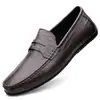 Zapatos de Cuero para Hombre Estilo Británico Casual de Negocios Transpirables de Suela Blanda y Superficie Suave, Slip-on, Moda Doudou, Transfronterizos para Primavera