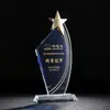 Nuevo trofeo de cristal medalla de estrella de cinco puntas de metal letras personalizable personal excelente impresión a color de alta calidad fabricante de placas de matrícula
