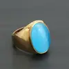 Joyería Personalizada para Manos Anillo de Acero Inoxidable con Piedra Anillo de Moda para Mujer Anillo de Acero de Titanio Chapado en Zafiro 280727