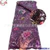 Vestido de tecido de renda com bordado pesado de lantejoulas jacquard retrô francês roupa de presente bordado em rede atacado
