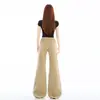 Jeans Caqui para Mujer 2026, Ligeramente Acampanados, No Ajustados, Pantalones Largos Estilo Retro Americano de Tiro Bajo, Venta al por Mayor Disponible