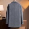 Forro de plumón de ganso removible Abrigo exterior de lana de doble cara Cortavientos para hombre Otoño e Invierno Abrigo de lana de longitud media Chaqueta casual de negocios para hombre