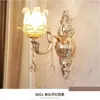 Luminária de Parede de Cristal Estilo Europeu para Quarto, Cabeceira, Sala de Estar, Corredor, Cabeça Única ou Dupla Vela Decorativa Parede LED