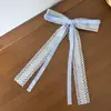 Pasador de Pelo con Cuadros de Estilo Japonés y Coreano con Encaje Hueco y Lazo para Mujer, Pinza Lateral Versátil Sencilla, Accesorio de Cabello de Moda