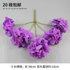 Salón de Bodas Floral Morado Flores de Seda para Boda Hortensias Rosas Hojas de Bambú Hojas de Hierro Hojas de Arce Flores Artificiales