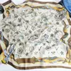 En stock marca grande verano imitación algodón y lino tacto nuevo versátil pañuelo cuadrado grande pañuelo de seda pañuelo fino primavera y otoño chal con letras