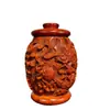 Talla de Madera de Ébano Dragón y Fénix Tarro Tarro de Almacenamiento con Diseño en Relieve de Dragón y Fénix Tarro de Almacenamiento Decoración del Hogar Suministro