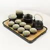Juego de Té Chino Set para Sala de Estar en Casa Oficina Simple Cerámica Barro Negro Tetera Taza de Té Juego Pequeño Juego de Té Kung Fu