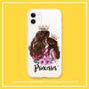 Adequado para Capa de Celular Transfronteiriça Iphone15, Capa de Celular de Menina Pintada à Mão pela Família, Capa de Celular de Menina