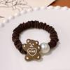 Anel de Cabelo Urso de Chocolate Coreia do Sul High-end Corda para Rabo de Cavalo Alto Tendão de Borracha Elástico Alto Acessórios de Cabelo para Mulheres