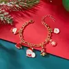 Enfeites de Mão de Natal Transfronteiriços Europeus e Americanos, Floco de Neve de Diamante Colorido para Árvore de Natal, Pulseira de Pérolas com Pingente de Doce Multicor