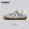 Zapatos de entrenamiento universales de piel esmerilada para mujer, primavera y otoño 2024, nuevos, retro, combinables, con suela blanda, informales, planos, con cordones.