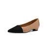 Em Estoque Sapatos Elegantes de Salto Bloco Quadrados Baixos Color Block de 3cm, Estilo Coreano Primavera 2026, Modernos e Confortáveis