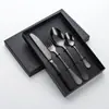 Suministro Directo Transfronterizo Juego de Cubiertos de Acero Inoxidable Cuchillo, Tenedor y Cuchara 4 Piezas Regalo Hotel Cuchillo, Tenedor y Cuchara para Bistec Occidentales