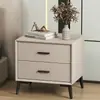 Mesa de cabeceira em laje de rocha, armário de armazenamento para quarto, madeira maciça, estilo minimalista moderno, luxo leve, pequeno armário de cabeceira para armazenamento
