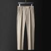 Pantalones de Seda de Hielo para Hombre a Prueba de Cuatro, Sin Marcas, Sin Planchado, Pantalones de Negocios, Elásticos, Transpirables, de Color Puro, Pantalones de Verano para Jóvenes