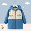 Abrigo protector para niños para otoño e invierno, chaqueta de plumón para uso en exteriores, ropa protectora anti-suciedad, delantal para niños, chaqueta con cremallera para niños mayores