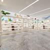 Vitrina de Exhibición para Showroom de Empresa, Exhibidores de Isla, Vitrinas de Exhibición para Cosméticos, Vitrinas de Exhibición para Cosméticos de Madera Lacada para Toda la Tienda