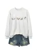 Amazon eBay Estação Independente Moda Fofo Divertido Feminino Quatro Filhotes Felizes Outono Inverno Novo Moletom de Manga Longa