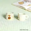 Conjunto de Macarons 3D Brinquedos de Comida DIY Miniatura Gato Copo Acessórios de Resina Cena de Casa de Bonecas Decorações Mini