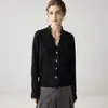Cárdigan de Cachemira para Mujer, Suéter Abrigo de Pico, Top Largo Único de Encaje con Lentejuelas de Moda, Nuevo Estilo Otoño/Invierno