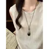 Collar Colgante de Gota de Agua de Madera Estilo Chino Nuevo Retro 2026 Nueva Moda Cadena para Suéter Collar de Diseño de Nicho para Mujeres