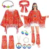 Amazon 70s Hippy Manto Tie-Dye Disfraz