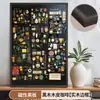 Tablero de Exhibición Magnético para Refrigerador con Marco de Madera Maciza, Pizarra Magnética Negra, Pizarra Pequeña para Enseñanza en Casa, Tablero Esmaltado de Montaje en Pared, Magnético
