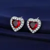 Pendientes de Zirconia con Forma de Corazón Super Brillante Microincrustados de Nuevo Nicho Japonés y Coreano Moda de Alto Sentido Joyería de Oreja Simple para Damas Venta al por Mayor